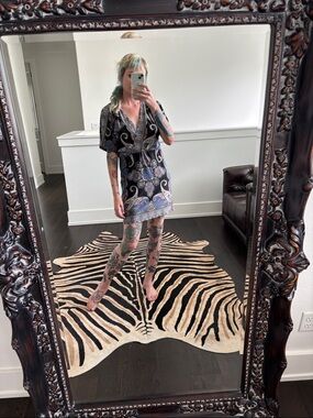 Y2K Women's Black Paisley Pull On Dress